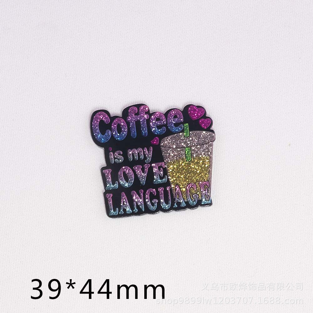 Wholesale 10pcs Loose Powder Letter Arrow Envelope Acrylic Pin Cute DIY Patch